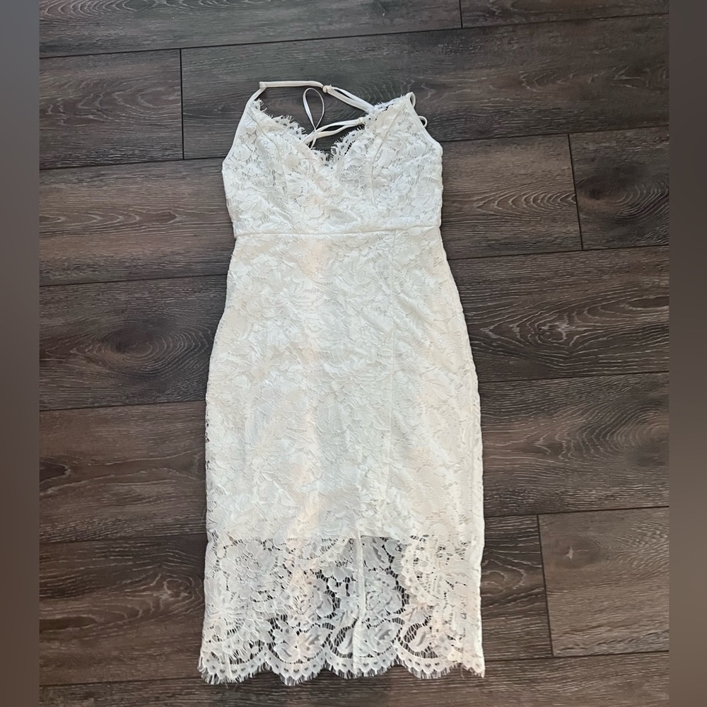 LULUS FLIRTING WITH DESIRE FLORAL LACE COCKTAIL DRESS